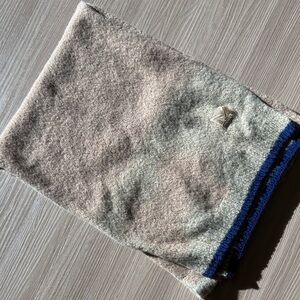 Beige and Blue Knit Scarf